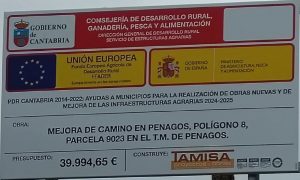 Concesión de subvención al amparo de la Orden DES/25/2024, de 14 de agosto para la realización de obras nuevas y de mejora de las infraestructuras agrarias, periodo 2024-2025 para la realización de la obra denominada “Mejora de camino en Penagos. Polígono 8 parcela 9023”